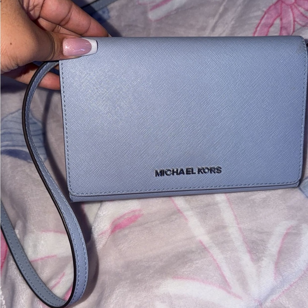 Michael Kors Sky Blue Clutch Wristlet